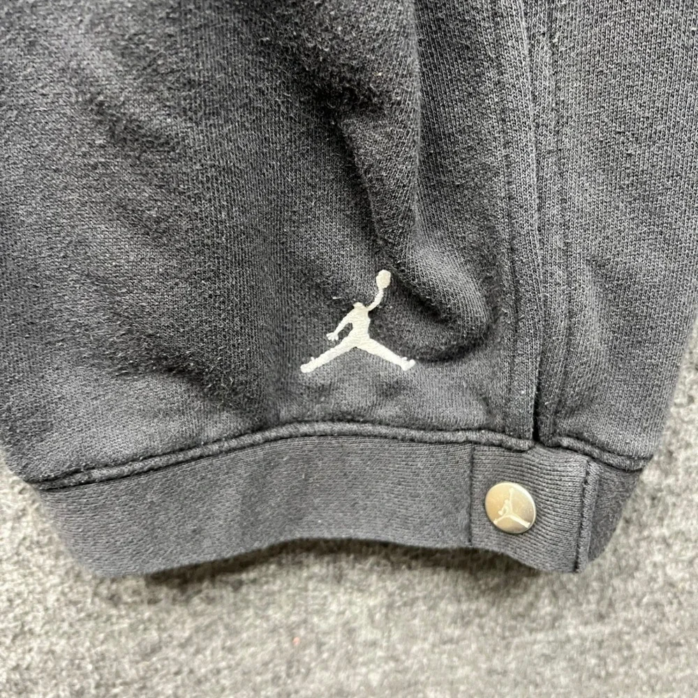Jordan Sweatpants Mens Medium Gray Jumpman Fleece Joggers Snap Athletic Pants - Picture 15 of 16